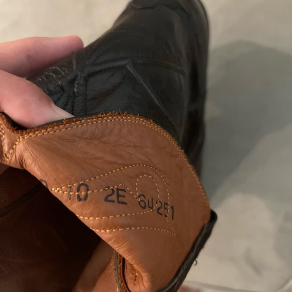 Men’s Lucchese Boots Size 10 Black Kangaroo - Picture 4 of 7